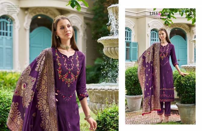 Hasmeena Vol 4 By Lily And Lali Viscose Embroidery Kurti With Bottom Dupatta Orders in India
